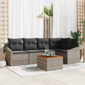 Set Divano da Giardino 6 pcs Grigio