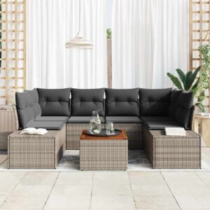 Set Divano da Giardino 7 pcs Grigio