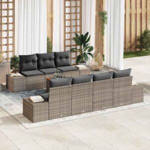 Set Divano da Giardino 8 pcs Grigio