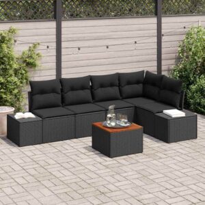 Set Divano da Giardino 6 pcs Nero