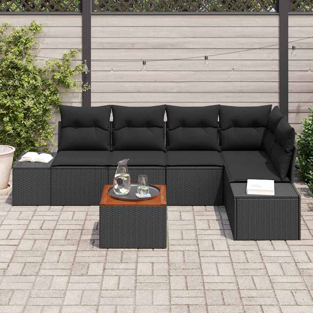Set Divano da Giardino 6 pcs Nero - immagine 3