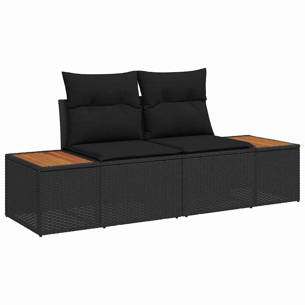 Set Divano da Giardino 6 pcs Nero 264 x 154 x 85 cm Poly Rattan - immagine 4