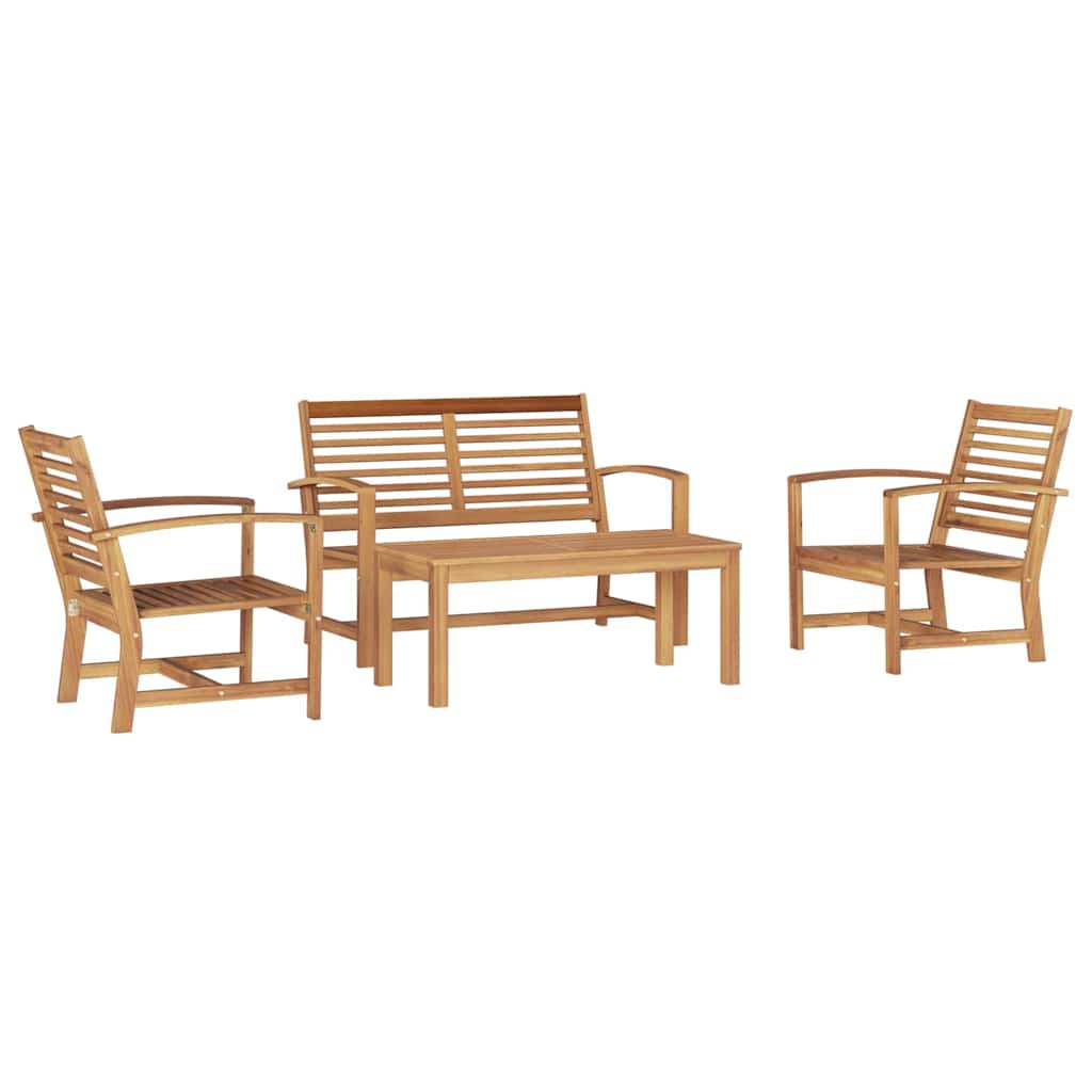 Set Divano da Giardino Naturale Legno massello di teak - immagine 2