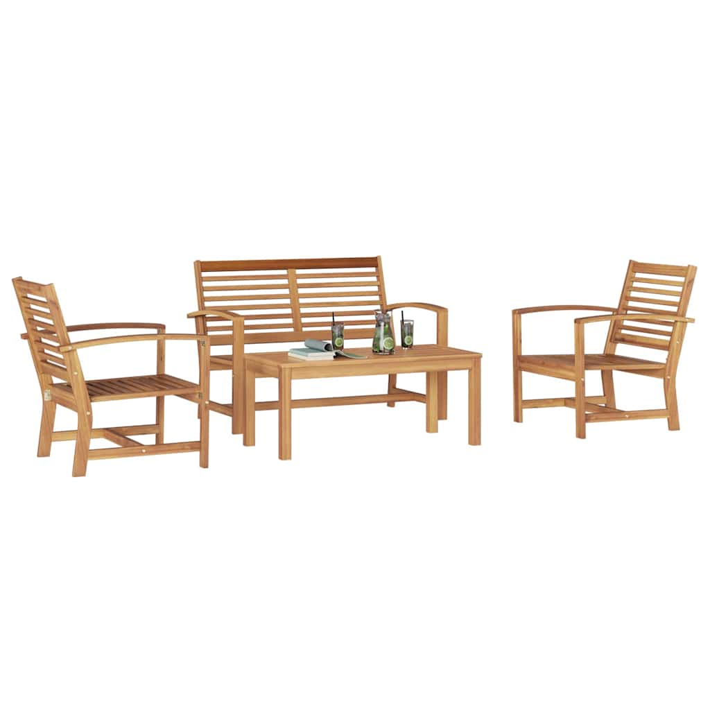 Set Divano da Giardino Naturale Legno massello di teak - immagine 3