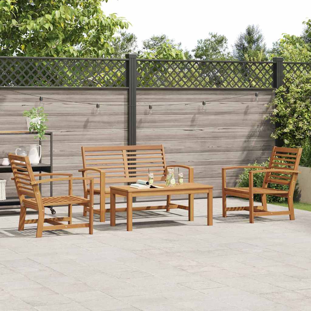 Set Divano da Giardino Naturale Legno massello di teak - immagine 4