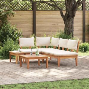 Set Divano da Giardino 4 pcs Marrone e Crema