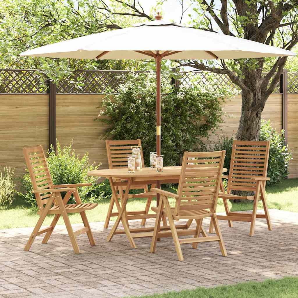 Set da Pranzo per Giardino 5 pcs Marrone Legno massello di teak