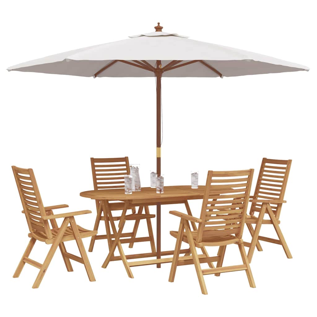 Set da Pranzo per Giardino 5 pcs Marrone Legno massello di teak - immagine 3