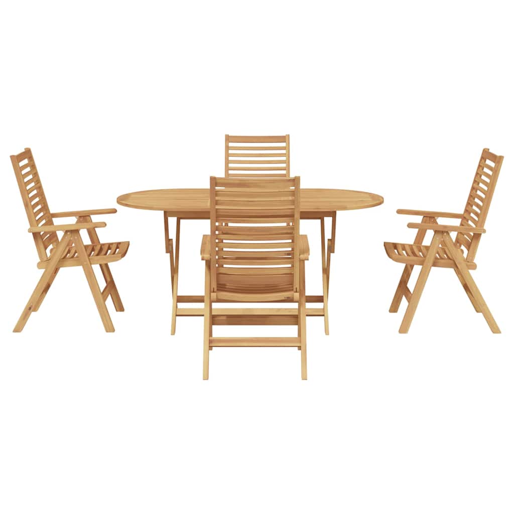 Set da Pranzo per Giardino 5 pcs Marrone Legno massello di teak - immagine 7