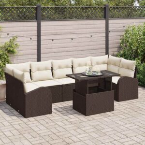 Set Divano da Giardino 8 pcs Marrone 100 x 55 x 73 cm