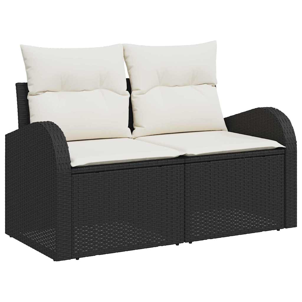 Set Divano da Giardino 6 pcs Nero 100 x 55 x 73 cm Poly Rattan - immagine 4