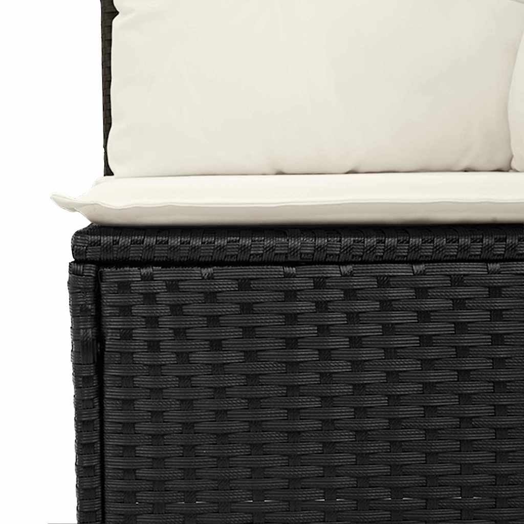Set Divano da Giardino con archiviazione 9 pcs Nero Poly Rattan - immagine 9