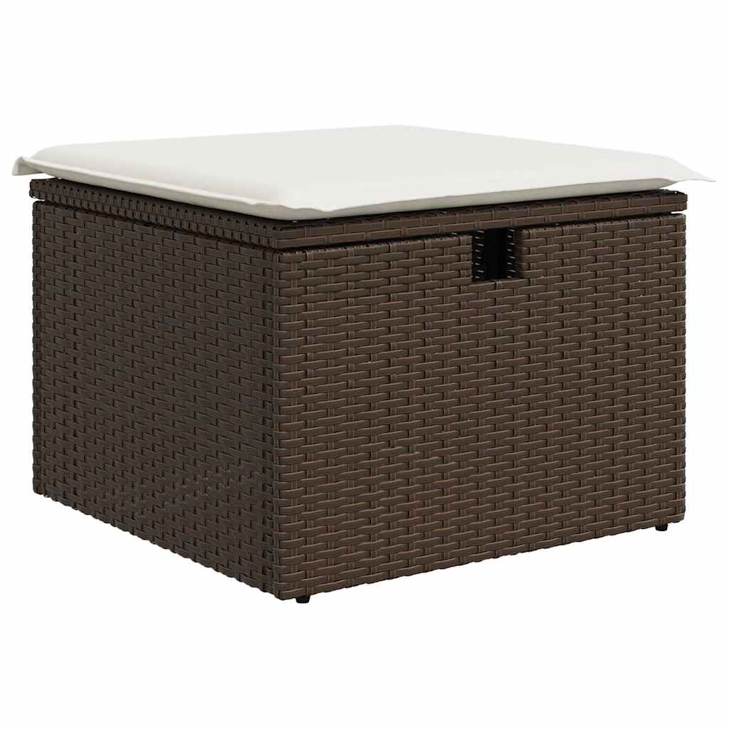 Set di divani con cuscino Marrone e Crema polyrattan - immagine 6