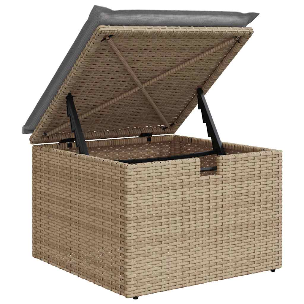 Set Divano da Giardino con cuscino 4 pcs Beige Poly Rattan - immagine 8