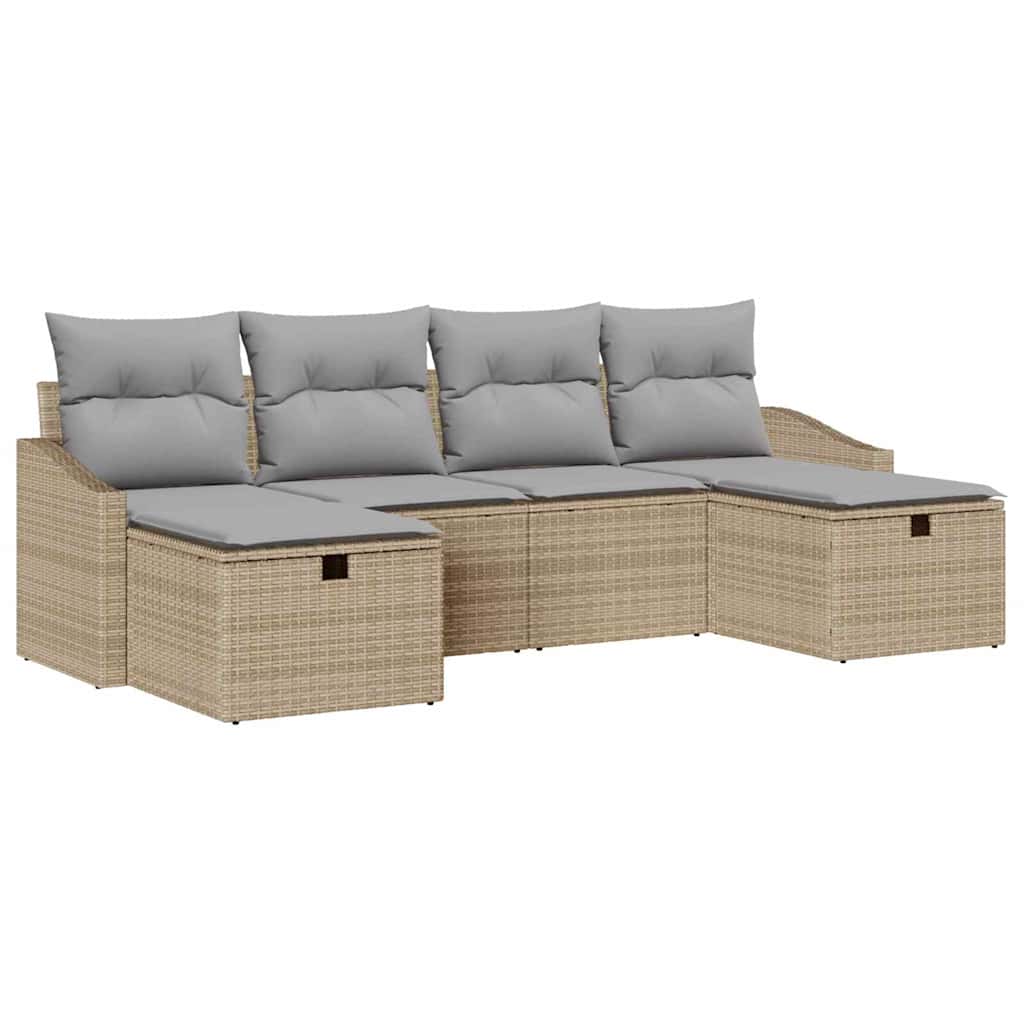 Set di divani con cuscino 6 pcs polyrattan - immagine 2