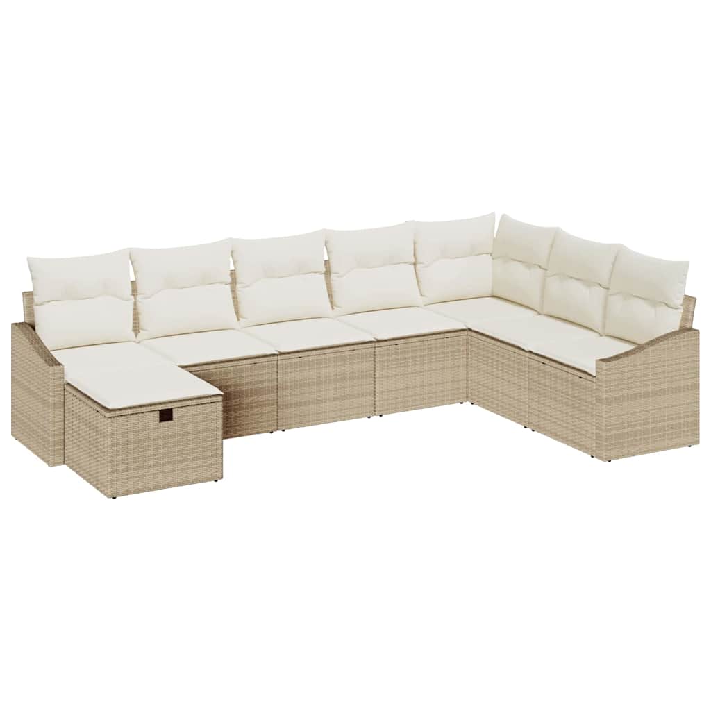 Set Divano da Giardino 8 pcs Beige 55 x 62 x 69 cm Poly Rattan - immagine 2