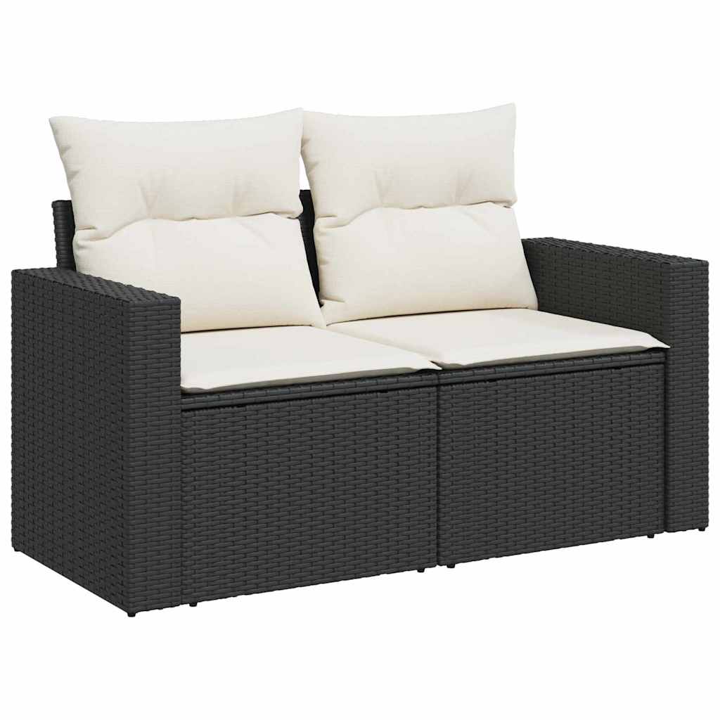 Set Divano da Giardino 10 pcs Nero polyrattan - immagine 4