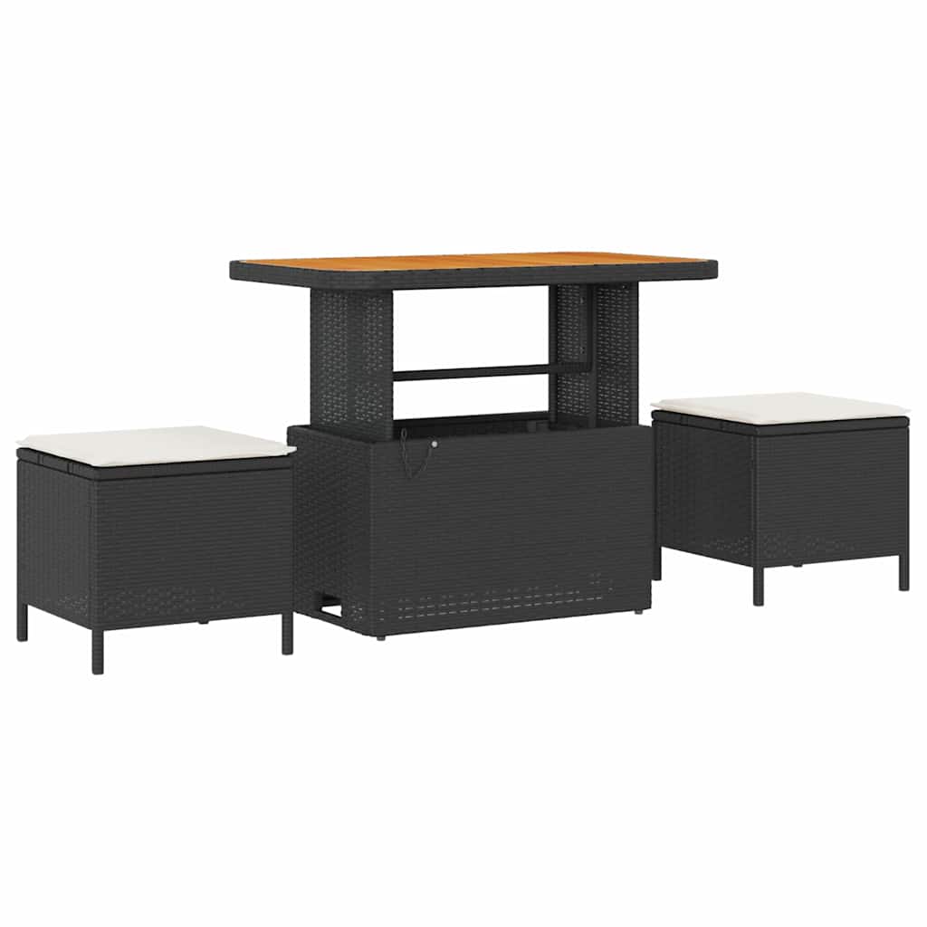 Set Divano da Giardino 11 pcs Nero polyrattan - immagine 4