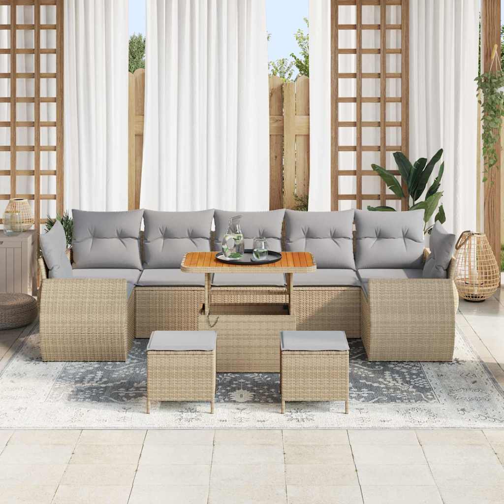 Set Divano da Giardino con cuscino 10 pcs Grigio polyrattan - immagine 3