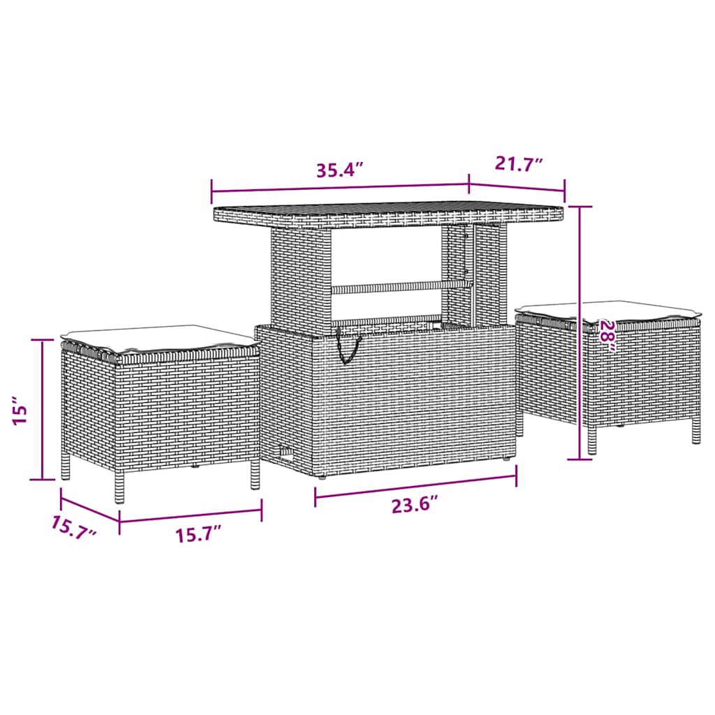 Set Divano da Giardino 10 pcs Nero polyrattan - immagine 9