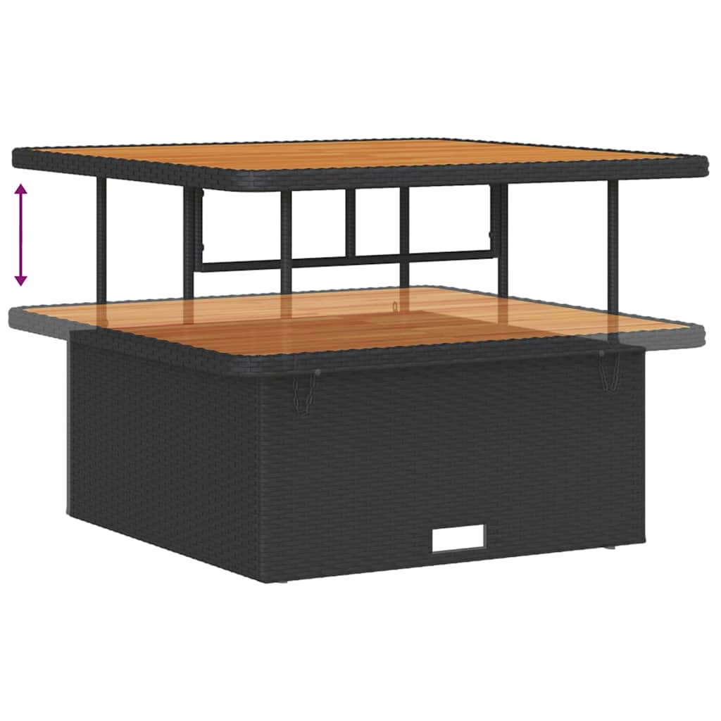 Set Divano da Giardino con cuscino 9 pcs Nero polyrattan - immagine 7