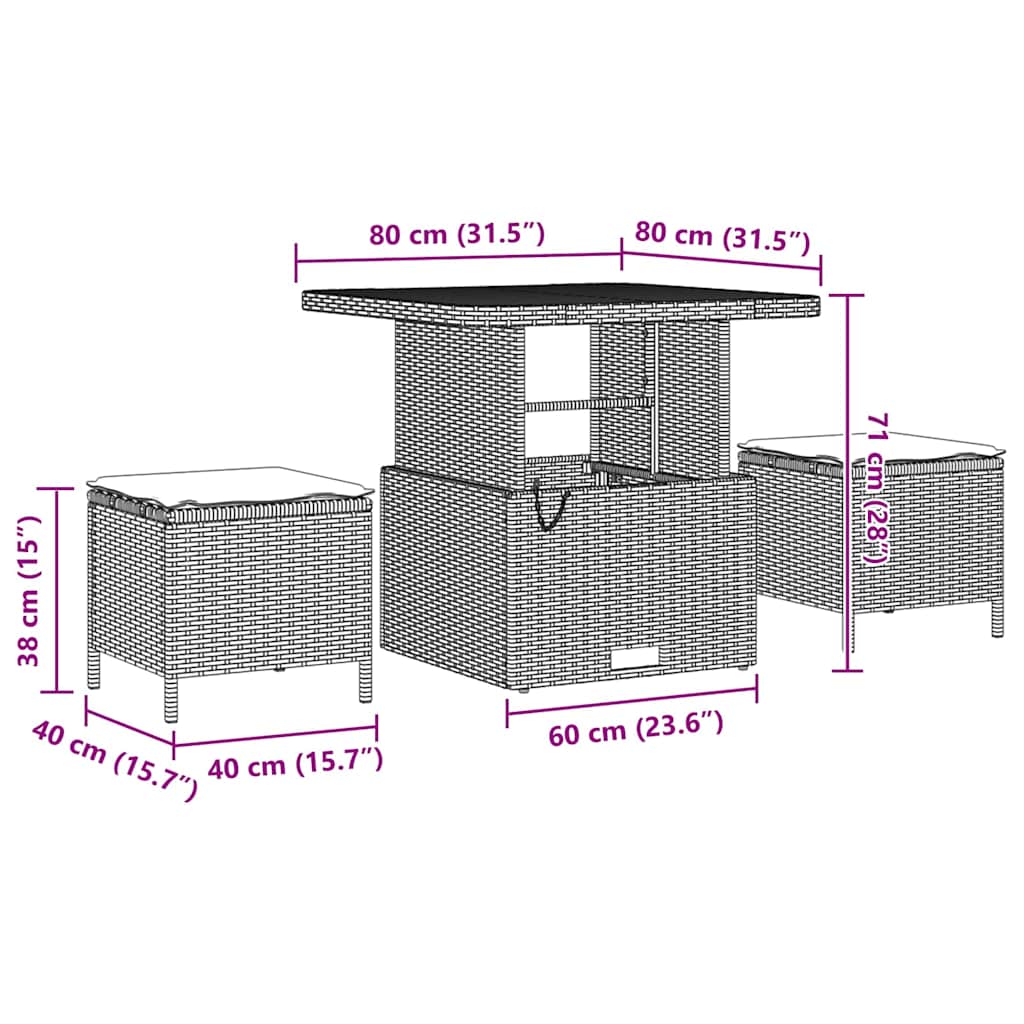 Set Divano da Giardino 8 pcs Nero polyrattan - immagine 9