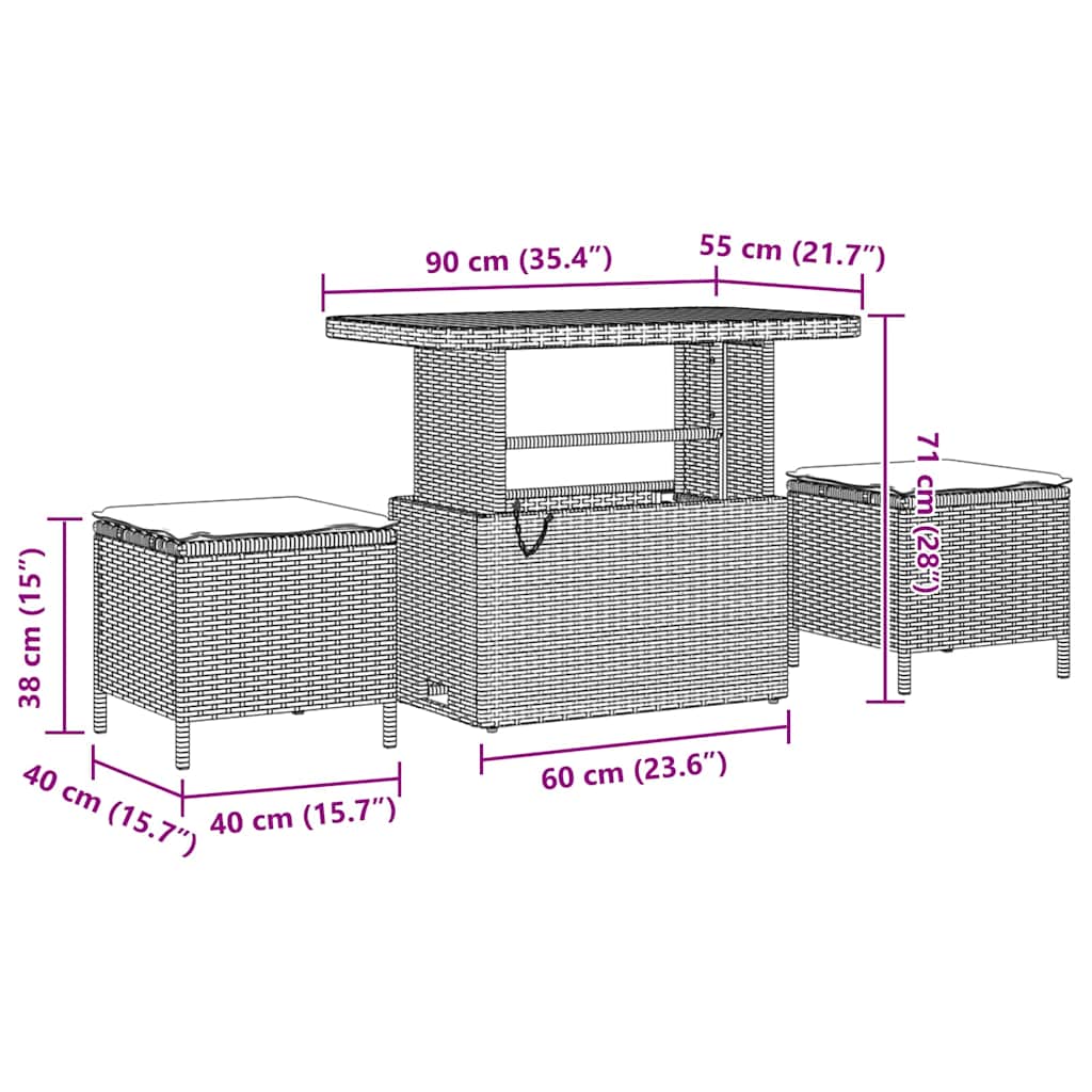 Set Divano da Giardino 9 pcs Beige polyrattan - immagine 9