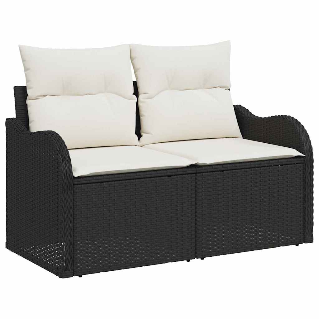 Set Divano da Giardino 9 pcs Nero polyrattan - immagine 6