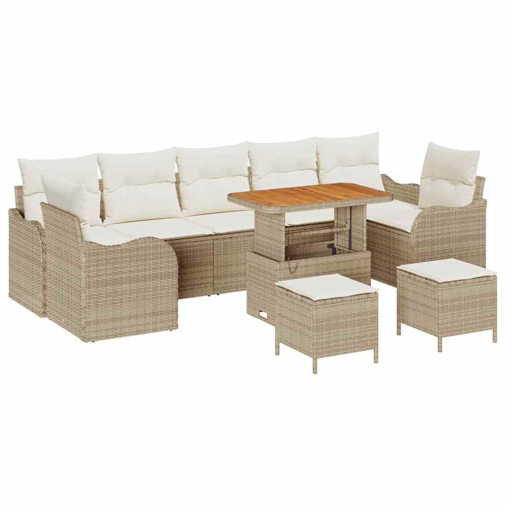 Set Divano da Giardino 10 pcs Beige polyrattan - immagine 2