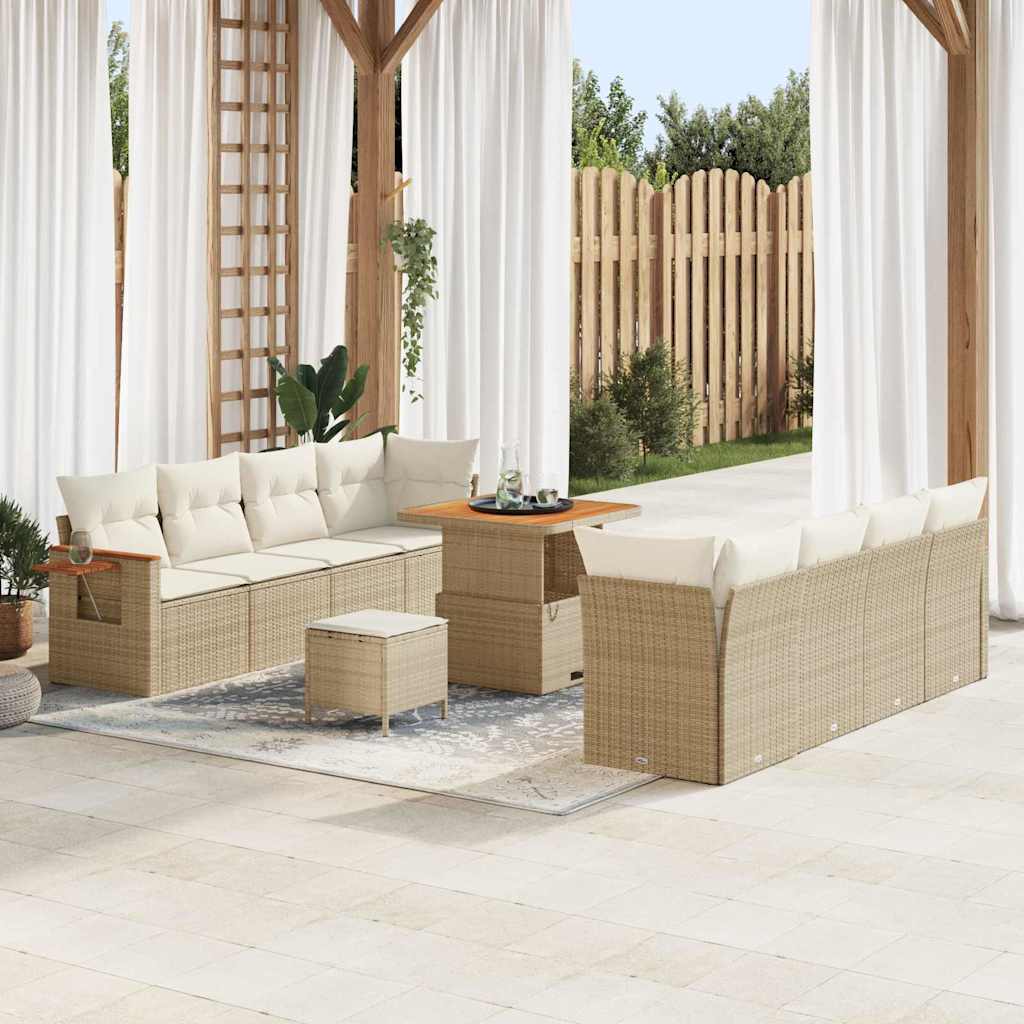 Set Divano da Giardino 11 pcs beige e panna 80 x 80 x 71 cm