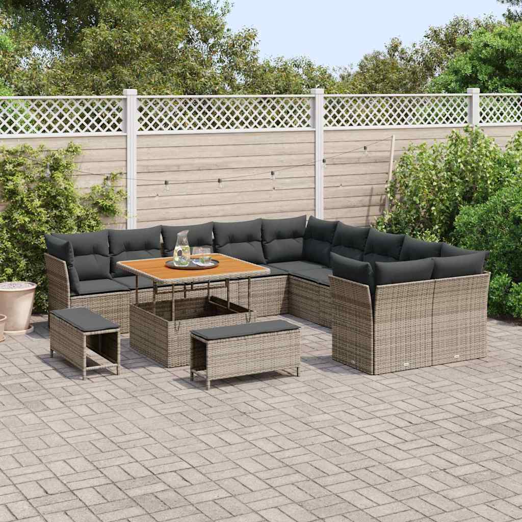 Set Divano da Giardino 13 pcs Grigio 100 x 100 x 71 cm - immagine 3