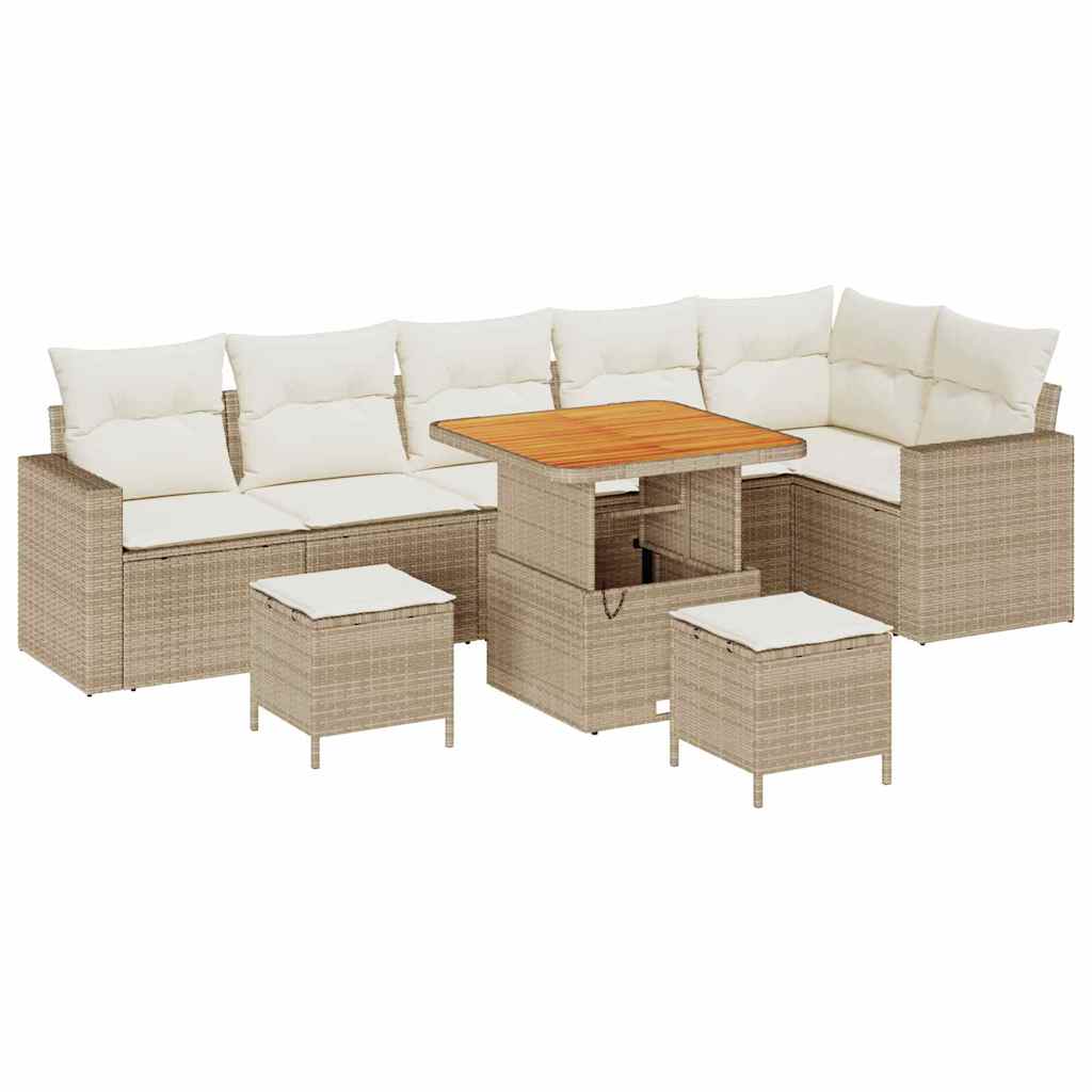 Set Divano da Giardino 9 pcs beige e panna 80 x 80 x 71 cm - immagine 2