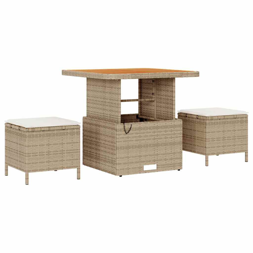 Set Divano da Giardino 9 pcs beige e panna 80 x 80 x 71 cm - immagine 7