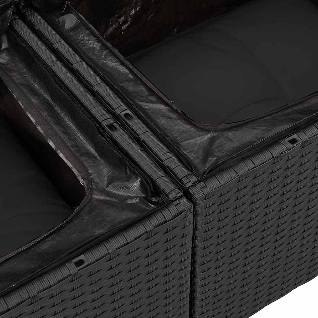 Set Divano da Giardino 13 pcs Nero 100 x 100 x 71 cm - immagine 8