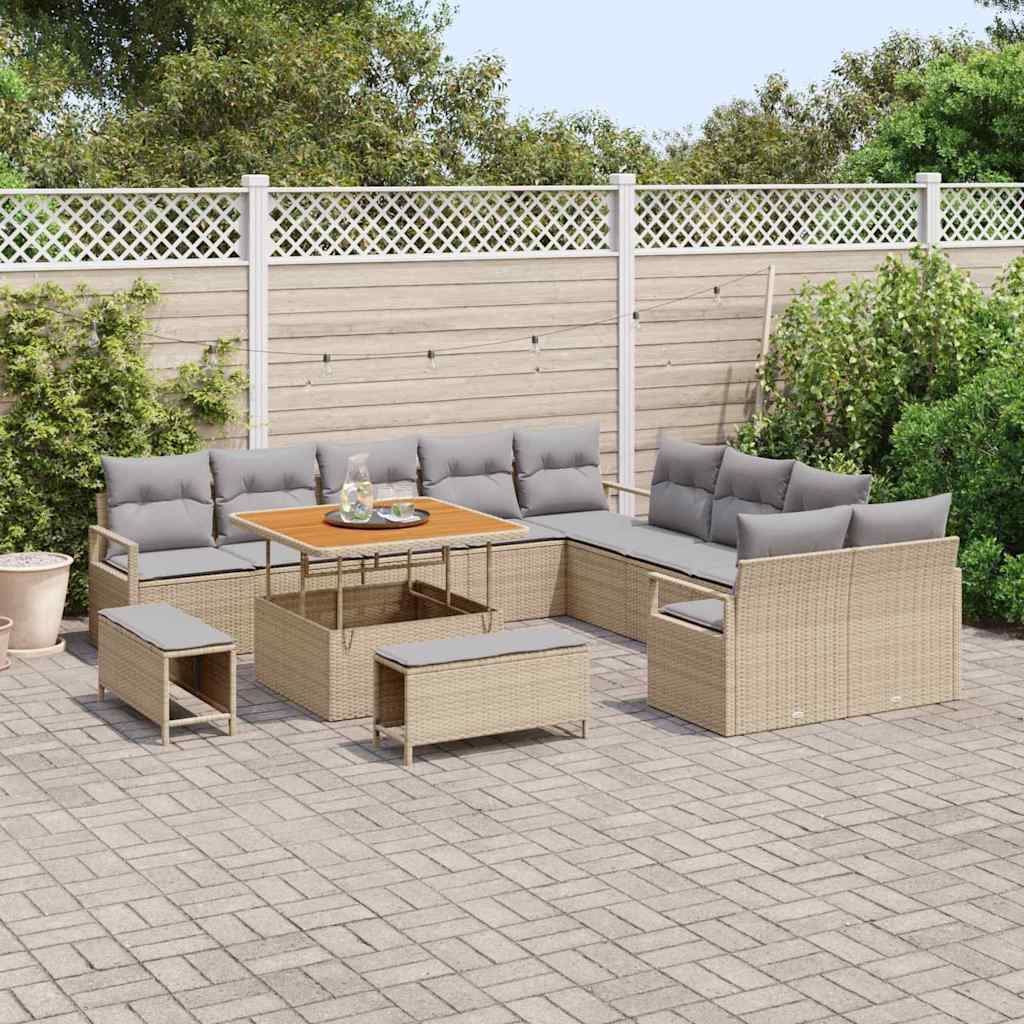 Set Divano da Giardino con cuscino con cuscino 13 pcs Grigio - immagine 3