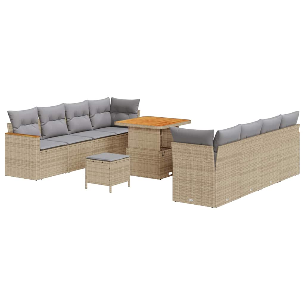 Set Divano da Giardino con cuscino Beige Poly Rattan - immagine 2