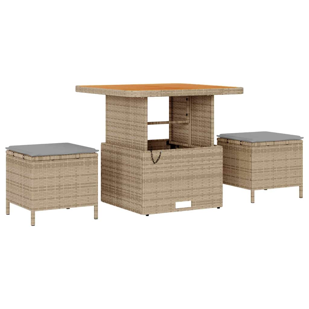 Set Divano da Giardino con cuscino Beige Poly Rattan - immagine 7