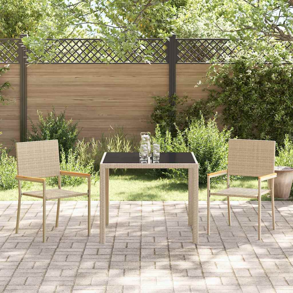 Set da Pranzo per Giardino 3 pcs Beige polyrattan - immagine 4
