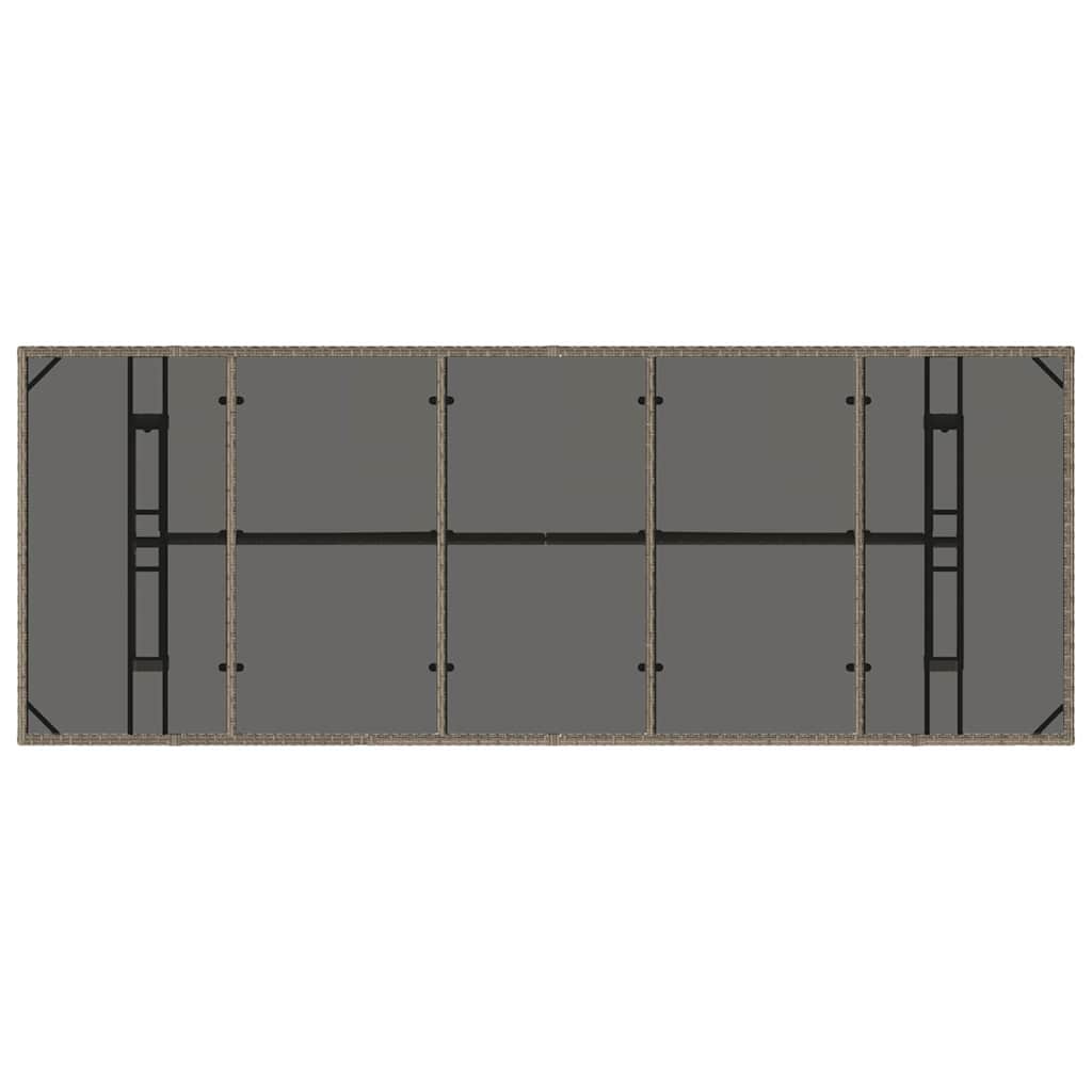 Set da Pranzo per Giardino 9 pcs Grigio Poly Rattan - immagine 8