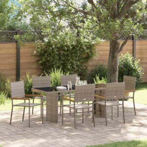 Set da Pranzo per Giardino 7 pcs Grigio 190 x 80 x 75 cm