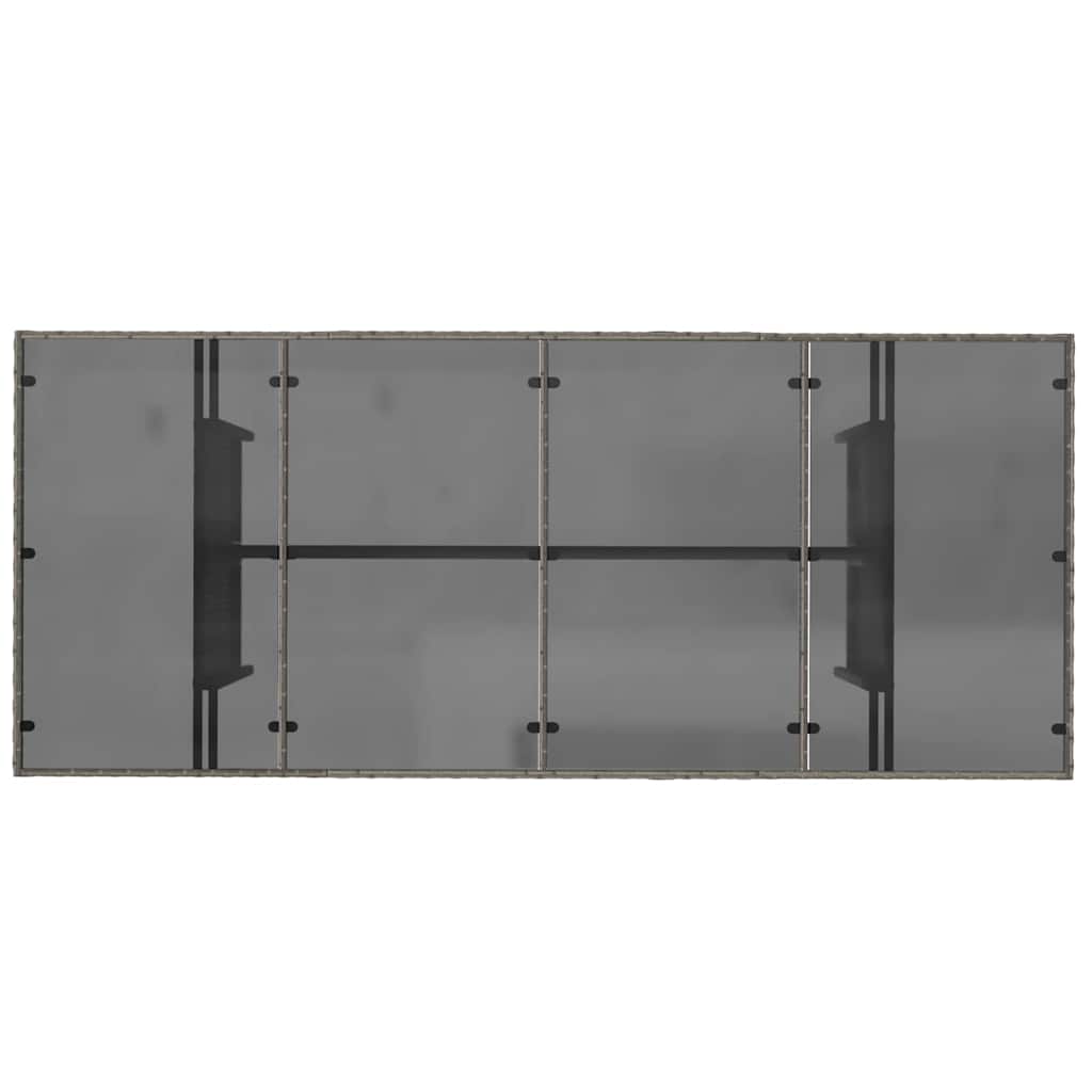 Set da Pranzo per Giardino 7 pcs Grigio 190 x 80 x 75 cm - immagine 8