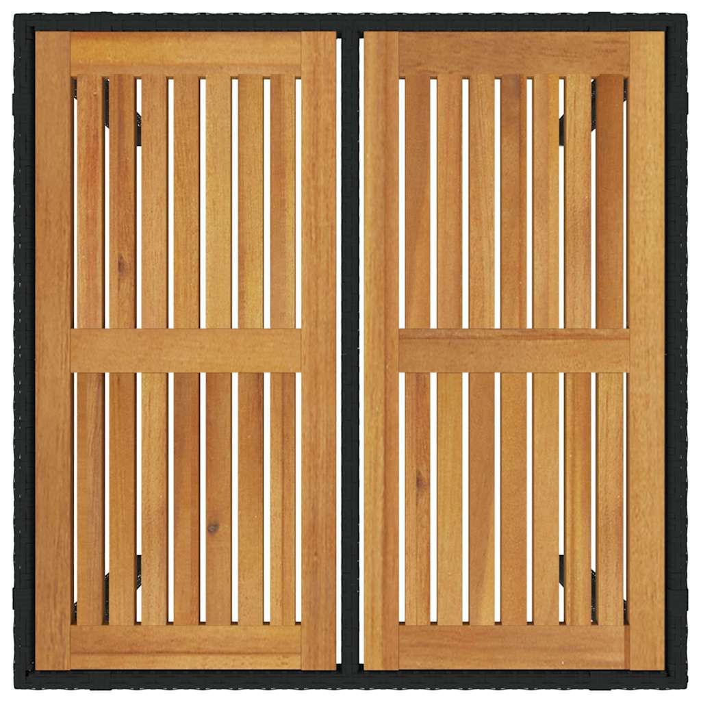 Set da Pranzo per Giardino 3 pcs Nero 90 x 90 x 75 cm - immagine 8