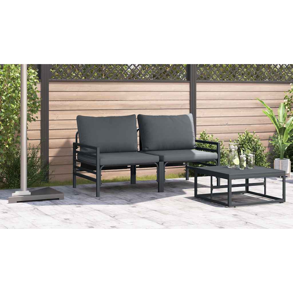 Mobili da Esterno 2 pcs Antracite 80 x 80 x 71 cm Acciaio - immagine 4