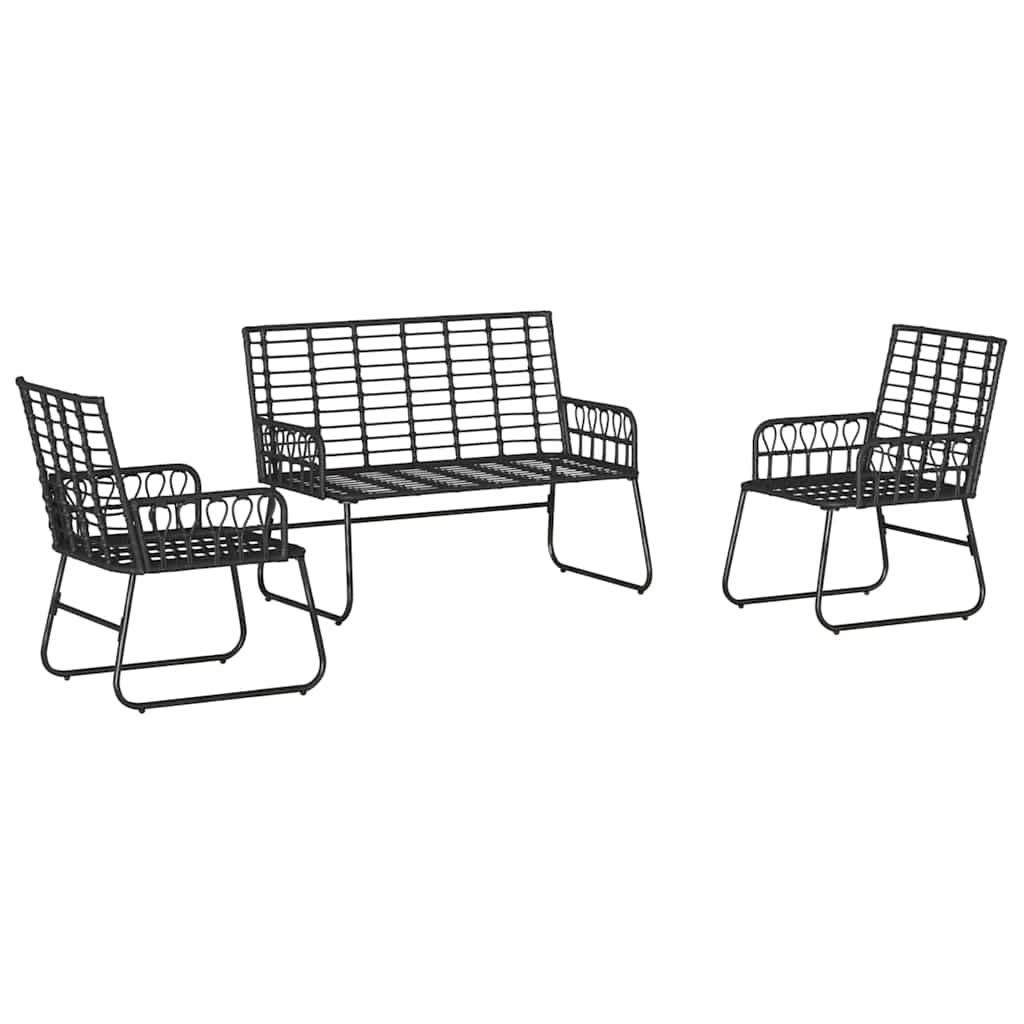 Set da Pranzo per Giardino 3 pcs Nero e antracite - immagine 6