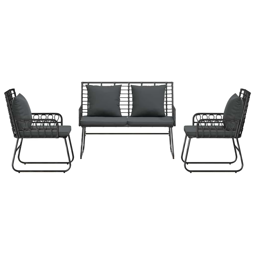 Set da Pranzo per Giardino 3 pcs Nero e antracite - immagine 7