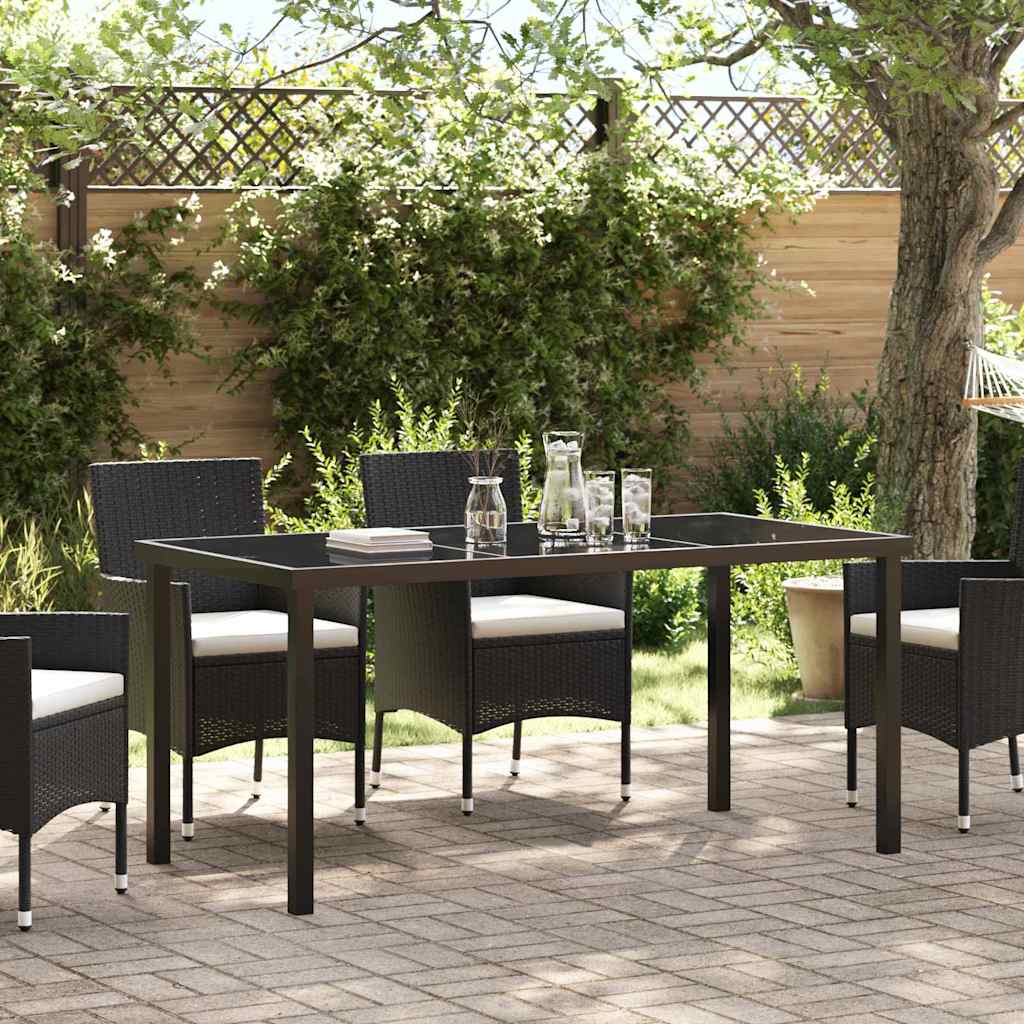 Tavolo da Giardino Nero 160 x 80 x 73 cm Legno massello di teak