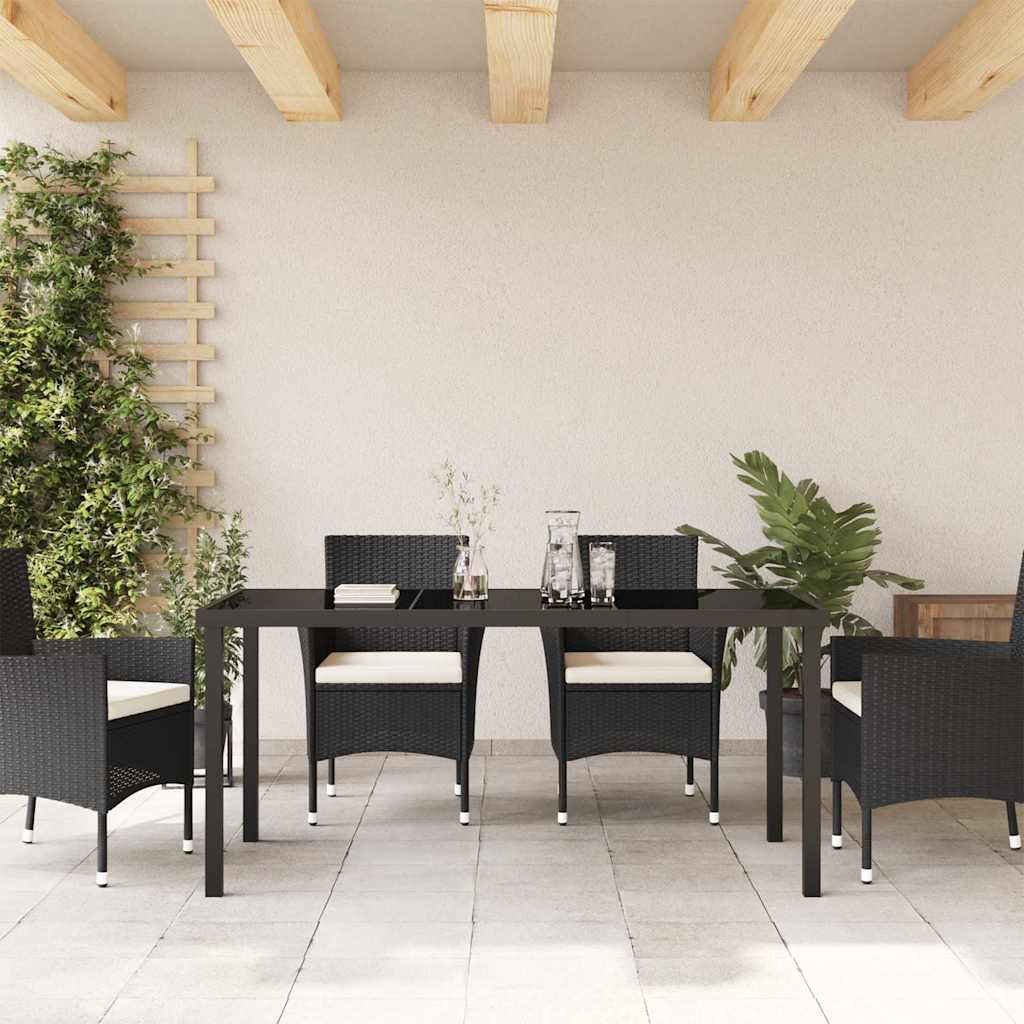 Tavolo da Giardino Nero 160 x 80 x 73 cm Legno massello di teak - immagine 4
