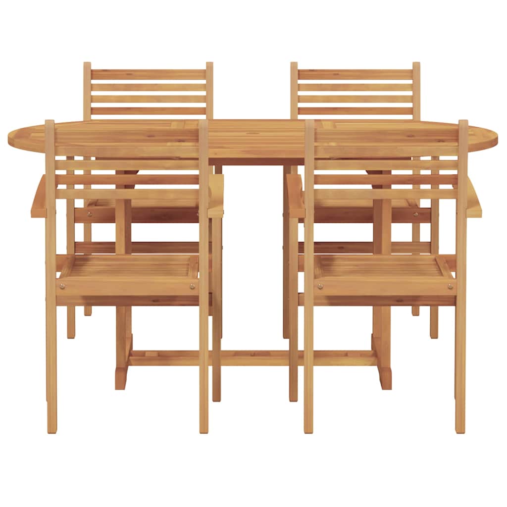 Set da Pranzo per Giardino 5 pcs Marrone Legno massello di teak - immagine 7