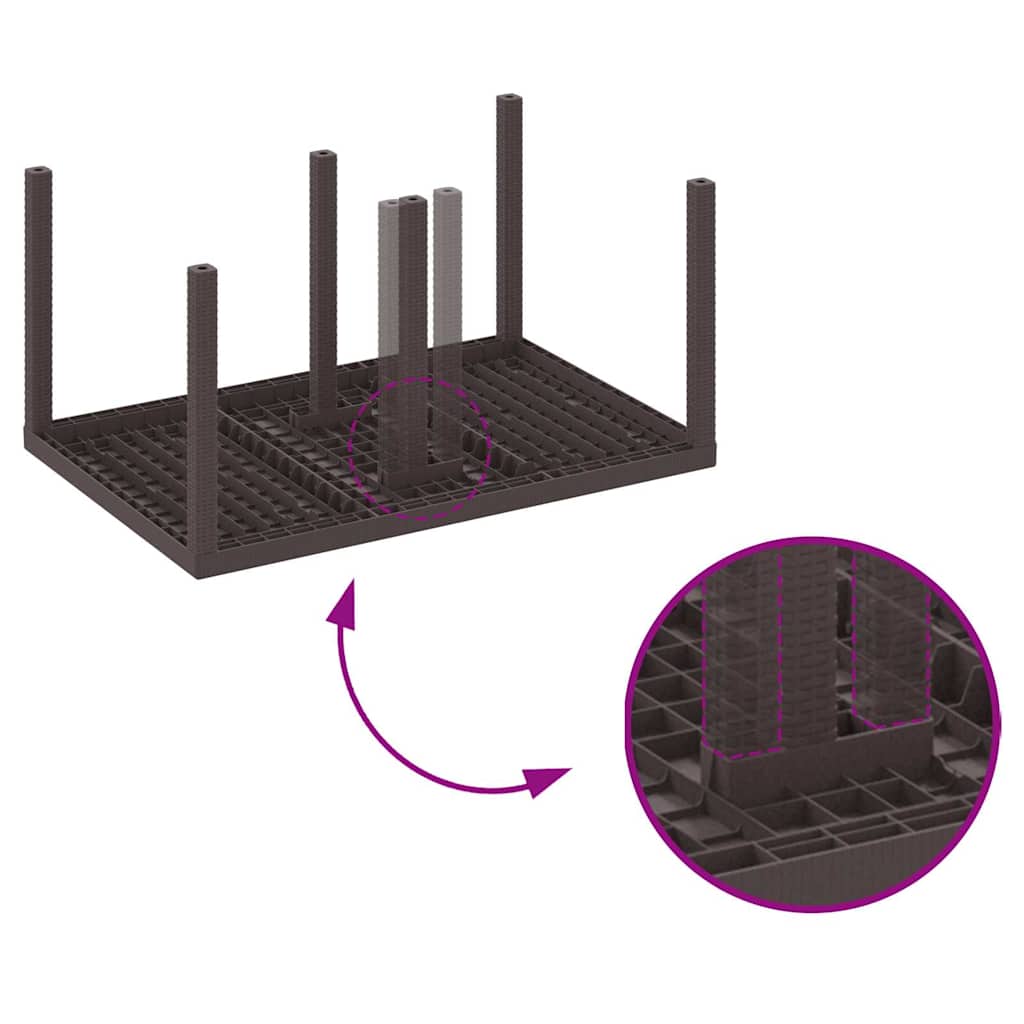 Set da Pranzo per Giardino 5 pcs Marrone Rattan Polt - immagine 9