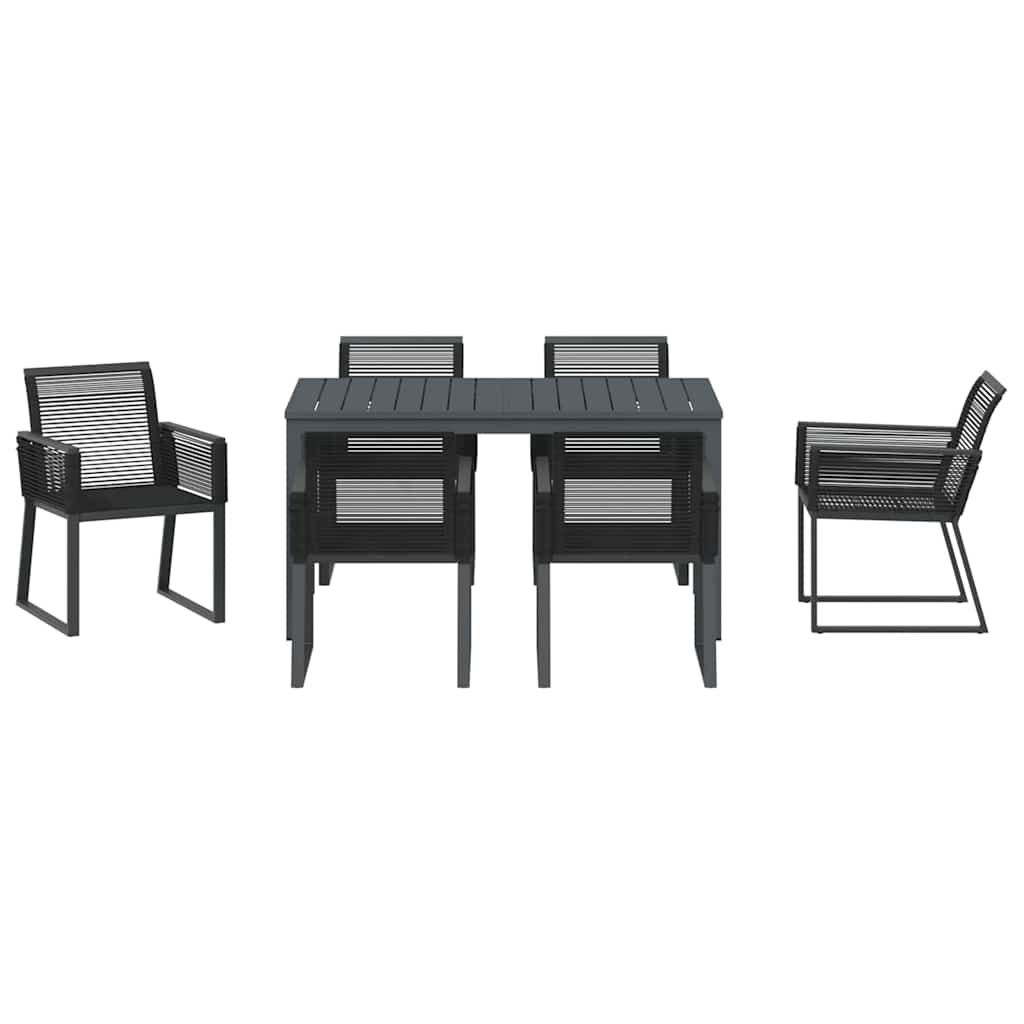 Set da Pranzo per Giardino 7 pcs Nero - immagine 7